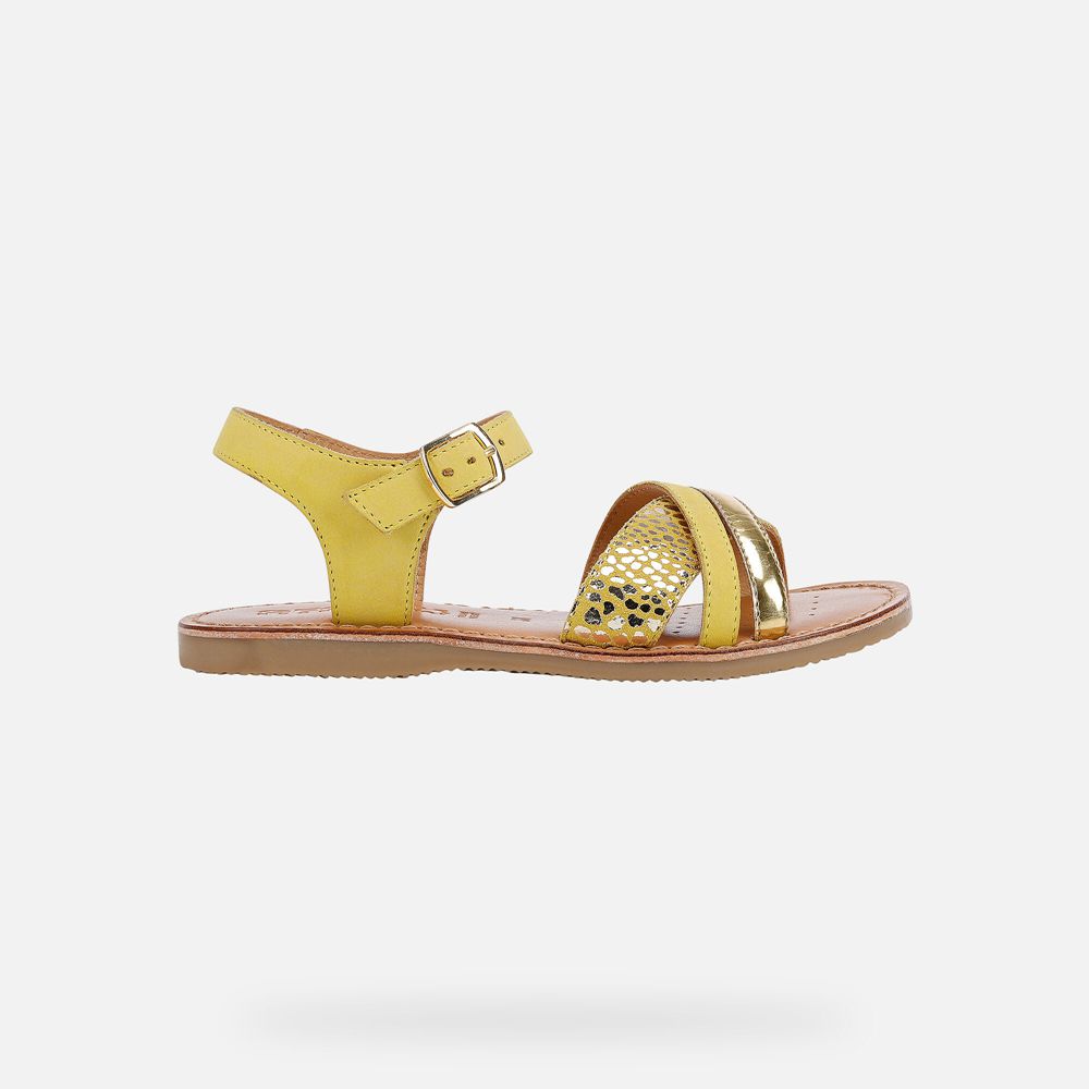 Geox Sandals Yellow Eolie - Geox Girls Shoes - TSHRBW463